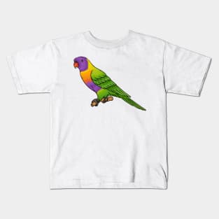 Rainbow lorikeet bird cartoon illustration Kids T-Shirt